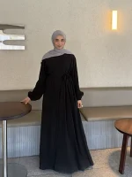 Balon Kol Ferace Pamuklu Krep — ABAYACI