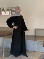 Balon Kol Ferace Pamuklu Krep — ABAYACI