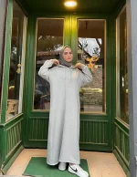 Kapüşonlu Sweat Elbise — ABAYACI