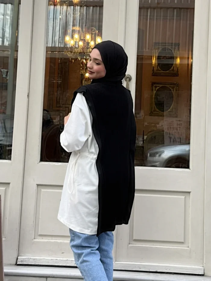 Garnili Katmanlı Triko — Gömlek Detaylı, Dik Yaka
