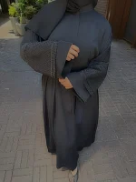 Lalezar Ferace Nokta Detaylı Dantel — ABAYACI