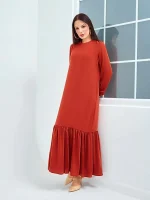Mimoza Elbise Volan Etek — ABAYACI