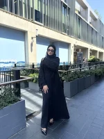 Papatya Ferace Siyah Dantel — ABAYACI