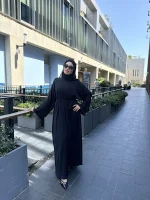 Papatya Ferace Siyah Dantel — ABAYACI