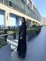 Papatya Ferace Siyah Dantel — ABAYACI