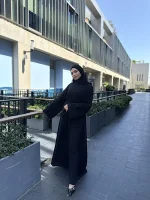 Papatya Ferace Siyah Dantel — ABAYACI