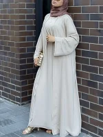 Üç Parça Abaya Takım Pamuk Krep — ABAYACI