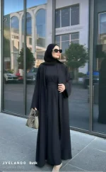 Üç Parça Abaya Takım Pamuk Krep — ABAYACI