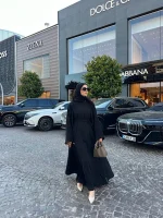 Üç Parça Abaya Takım Pamuk Krep — ABAYACI