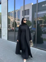 Üç Parça Abaya Takım Pamuk Krep — ABAYACI