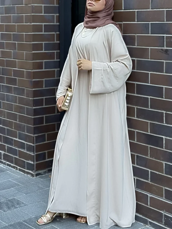 Üç Parça Abaya Takım — Pamuk Krep