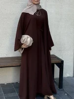 Üç Parça Abaya Takım Pamuk Krep — ABAYACI