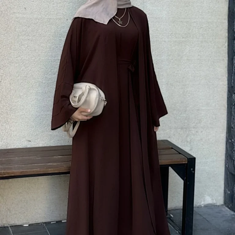 Üç Parça Abaya Takım Pamuk Krep — ABAYACI
