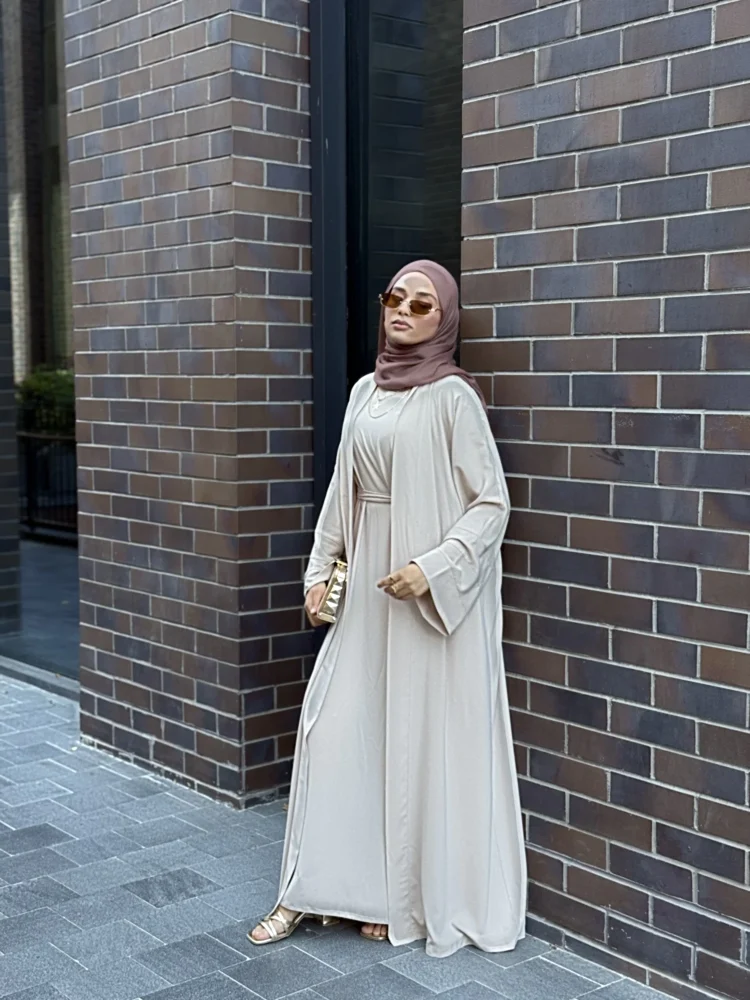 Üç Parça Abaya Takım Pamuk Krep — ABAYACI