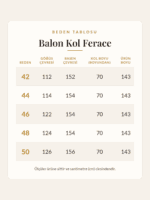 Balon Kol Ferace beden tablosu