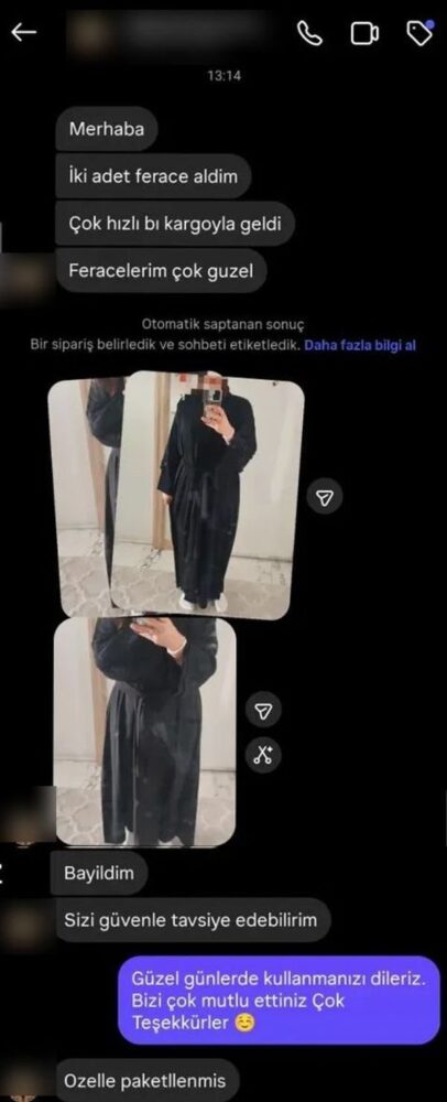 Müşteri mesajı