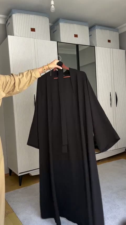 Üç Parça Abaya Takım — Pamuk Krep